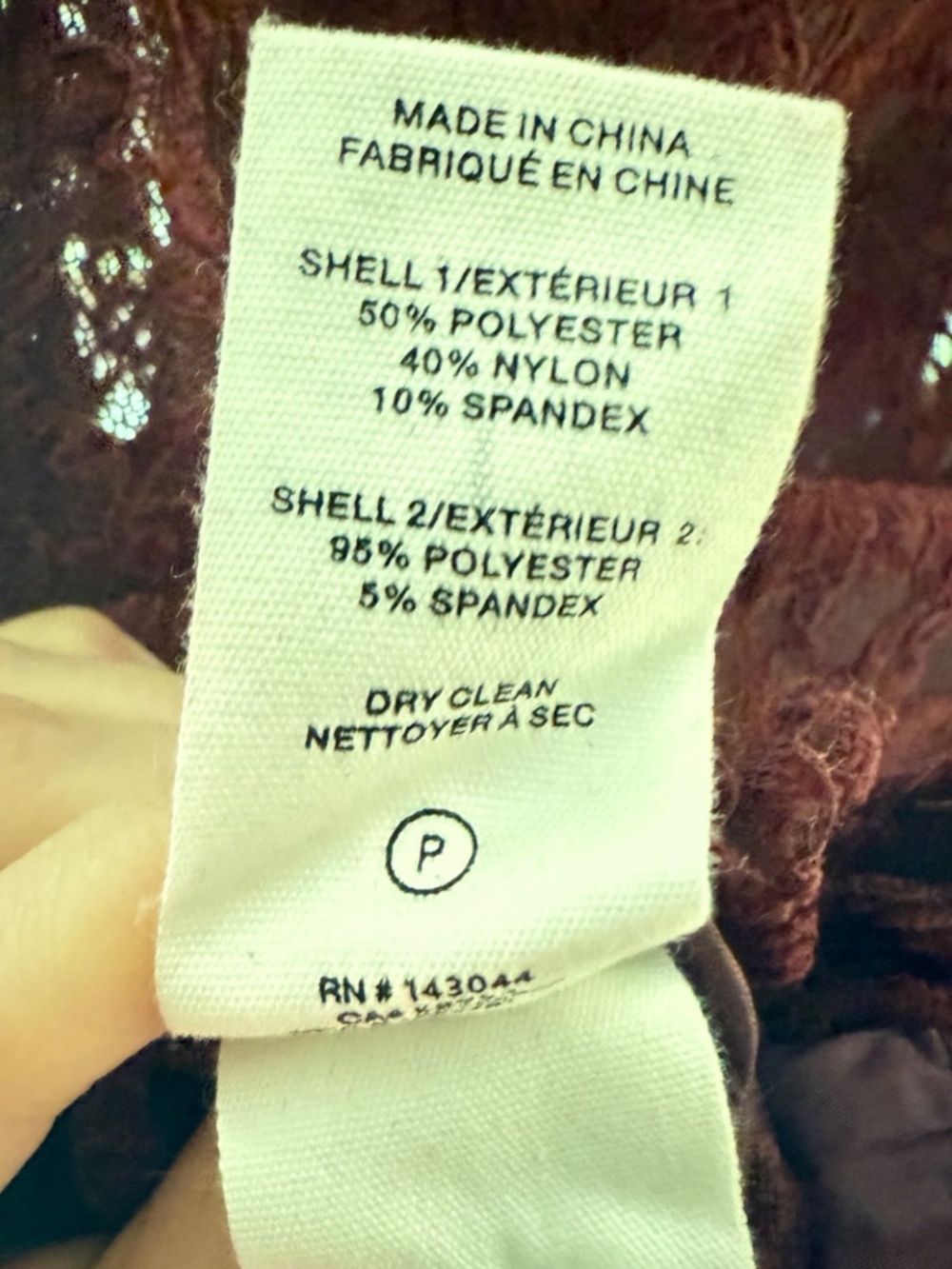 NWT Avec Les Filles Burgundy Lace Tuxedo Blazer XS - Picture 8 of 8